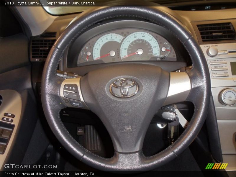 Super White / Dark Charcoal 2010 Toyota Camry SE