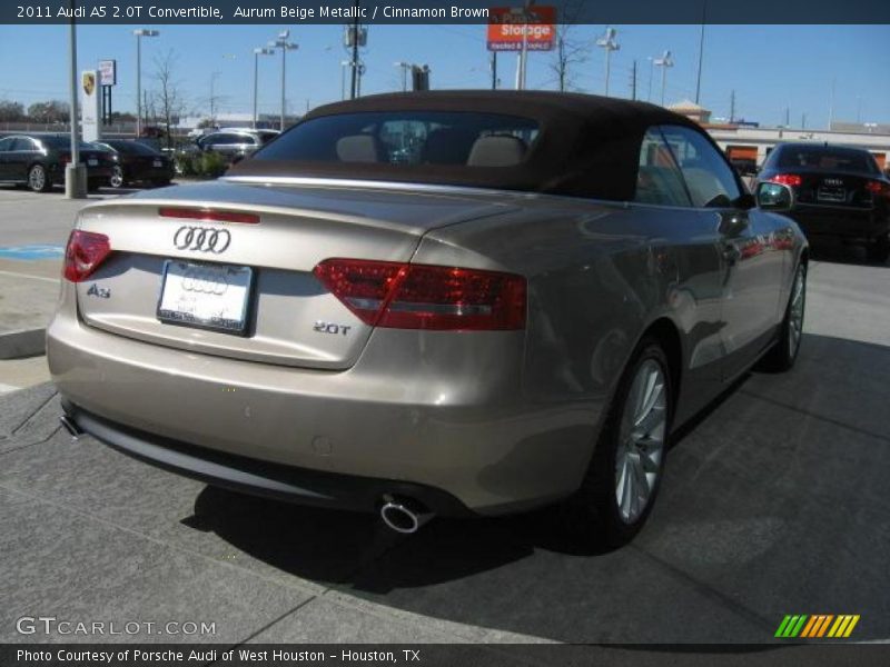 Aurum Beige Metallic / Cinnamon Brown 2011 Audi A5 2.0T Convertible