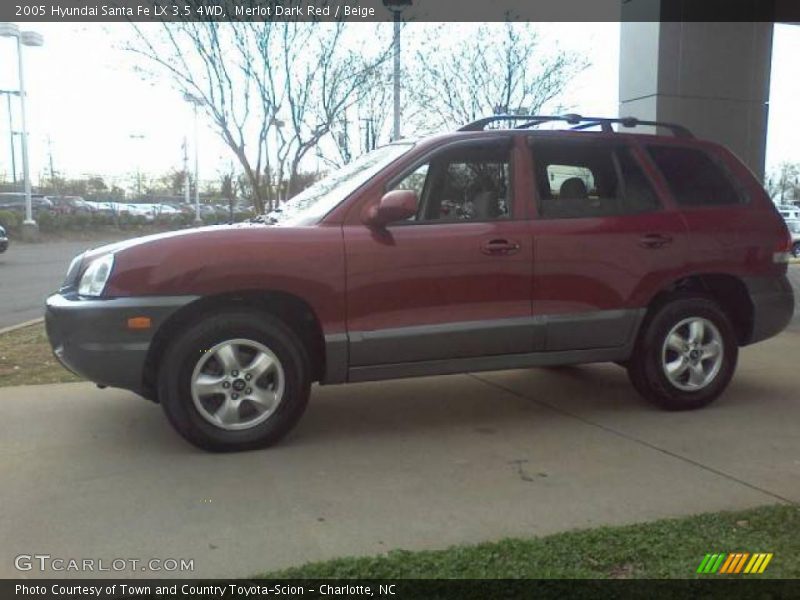 Merlot Dark Red / Beige 2005 Hyundai Santa Fe LX 3.5 4WD