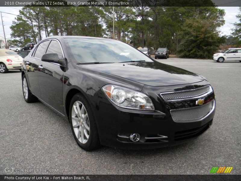 Black Granite Metallic / Ebony/Brick 2010 Chevrolet Malibu LTZ Sedan