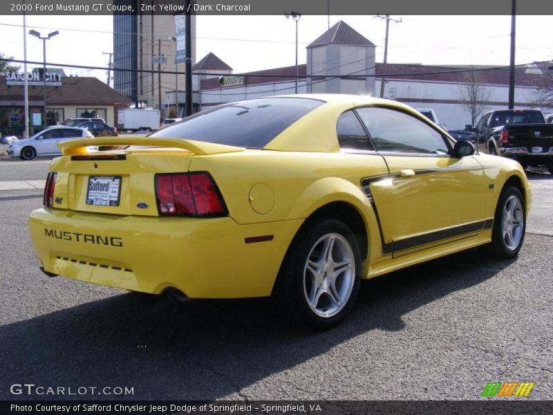 Zinc Yellow / Dark Charcoal 2000 Ford Mustang GT Coupe