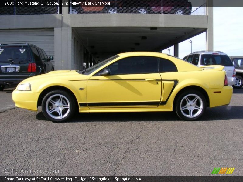 Zinc Yellow / Dark Charcoal 2000 Ford Mustang GT Coupe