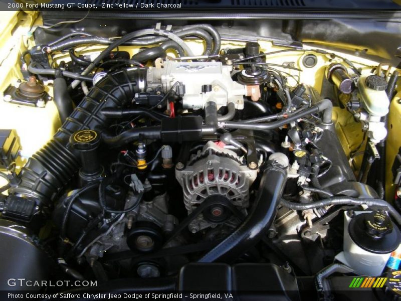 Zinc Yellow / Dark Charcoal 2000 Ford Mustang GT Coupe