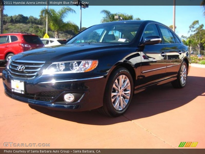 Midnight Blue Pearl / Gray 2011 Hyundai Azera Limited