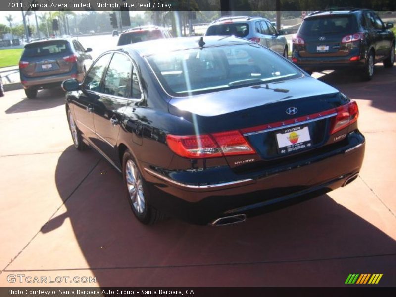 Midnight Blue Pearl / Gray 2011 Hyundai Azera Limited