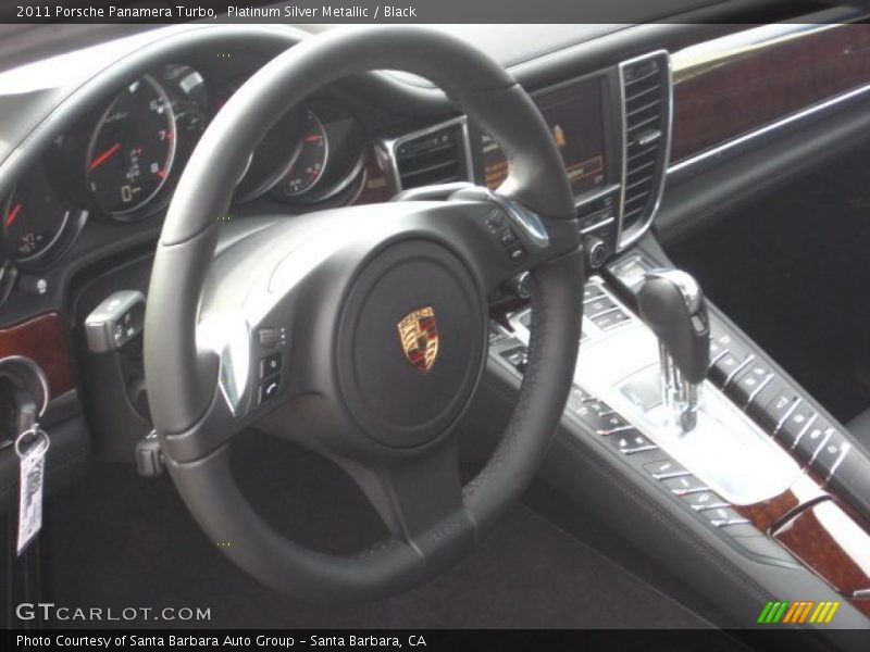 Platinum Silver Metallic / Black 2011 Porsche Panamera Turbo