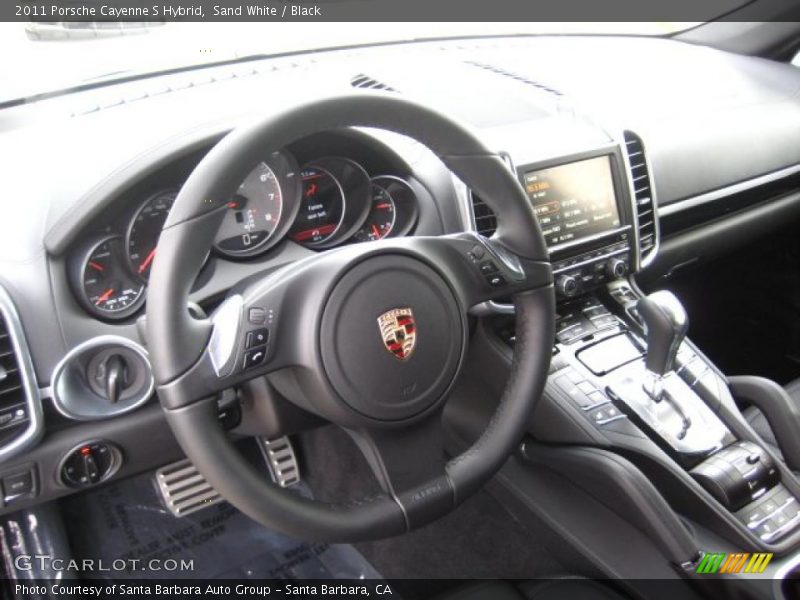 Sand White / Black 2011 Porsche Cayenne S Hybrid