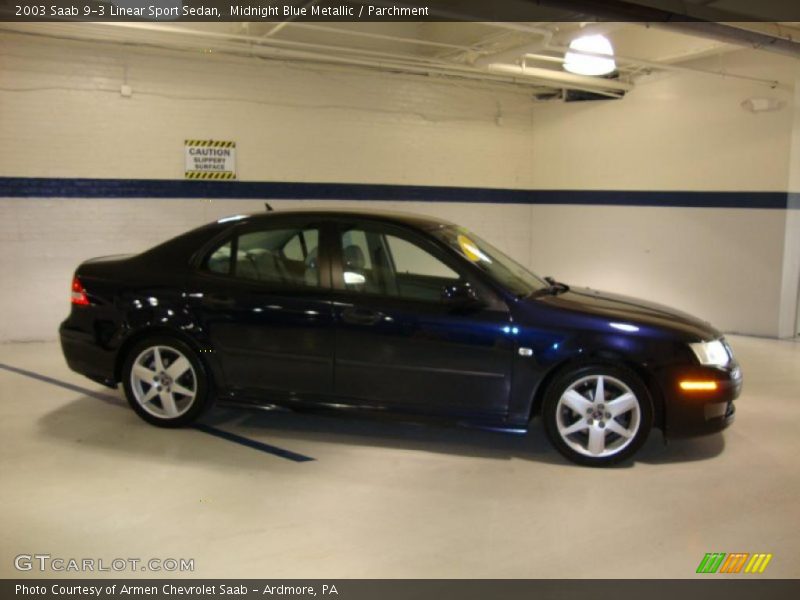 Midnight Blue Metallic / Parchment 2003 Saab 9-3 Linear Sport Sedan