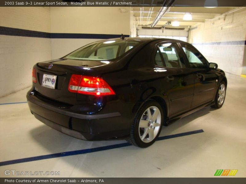 Midnight Blue Metallic / Parchment 2003 Saab 9-3 Linear Sport Sedan