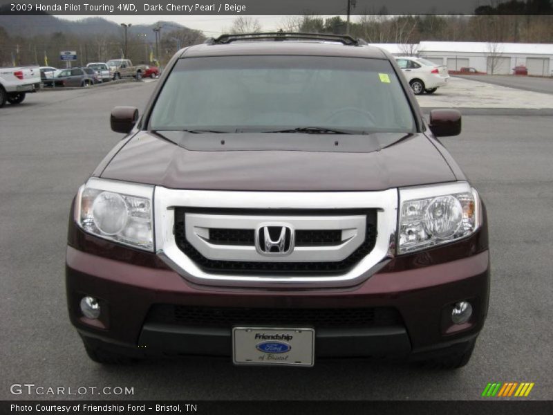 Dark Cherry Pearl / Beige 2009 Honda Pilot Touring 4WD