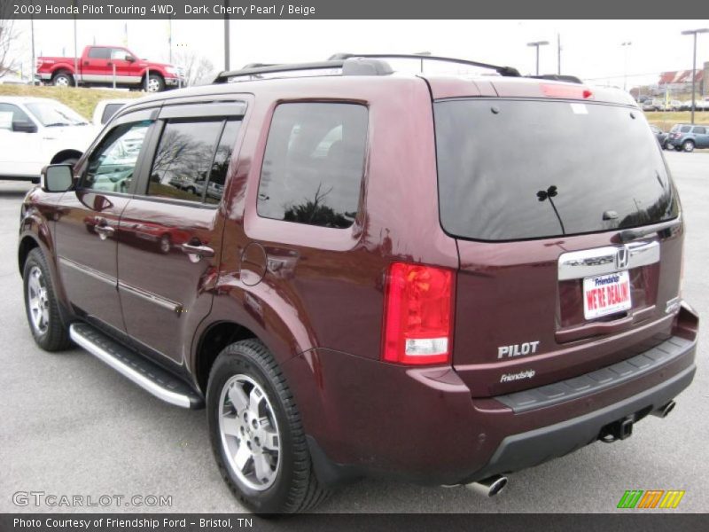Dark Cherry Pearl / Beige 2009 Honda Pilot Touring 4WD