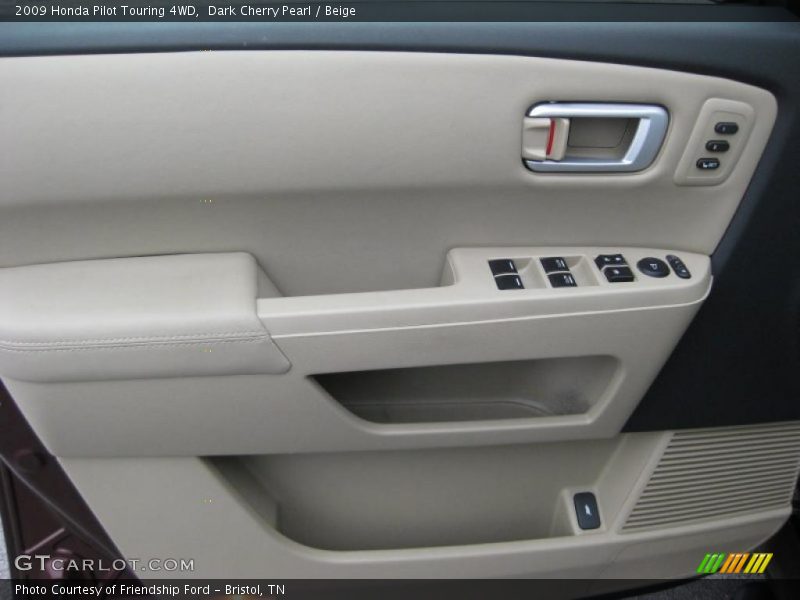 Dark Cherry Pearl / Beige 2009 Honda Pilot Touring 4WD