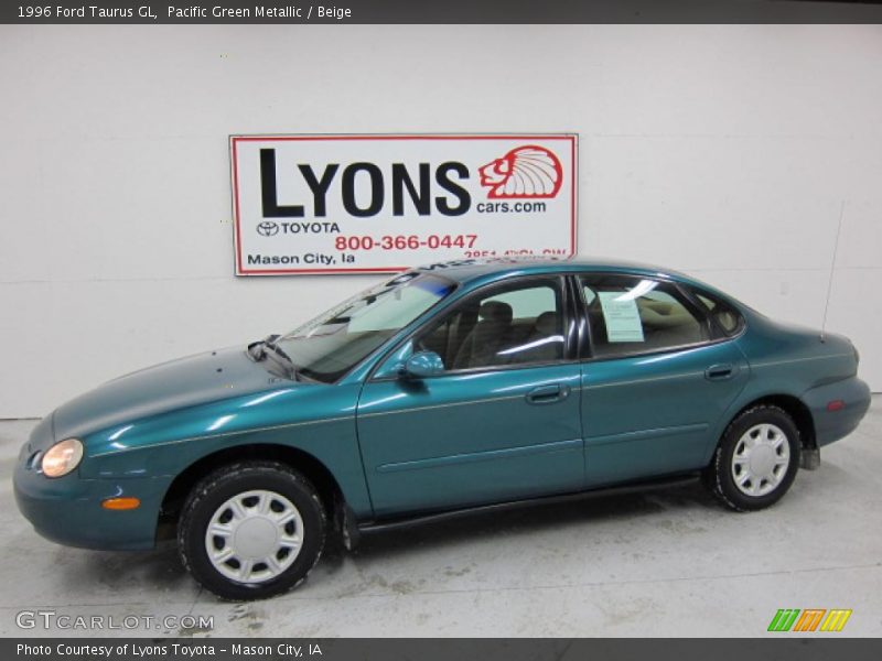 Pacific Green Metallic / Beige 1996 Ford Taurus GL