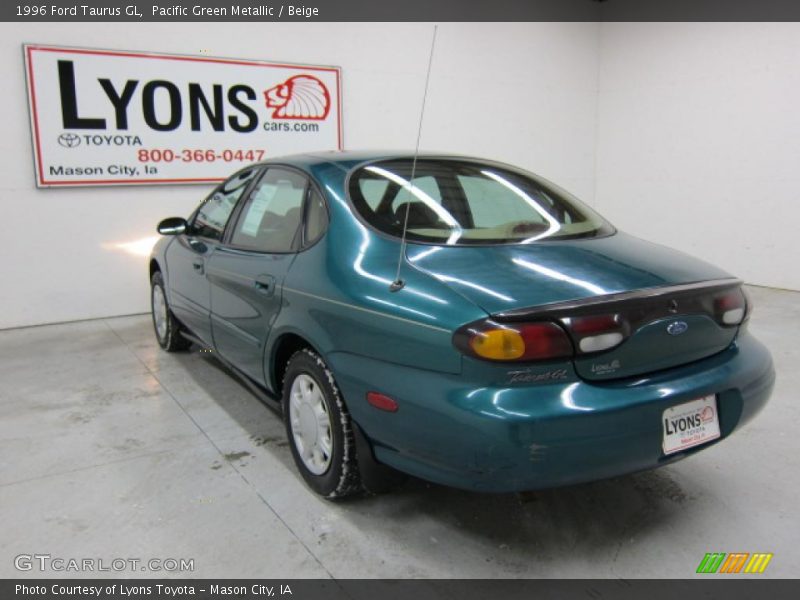 Pacific Green Metallic / Beige 1996 Ford Taurus GL
