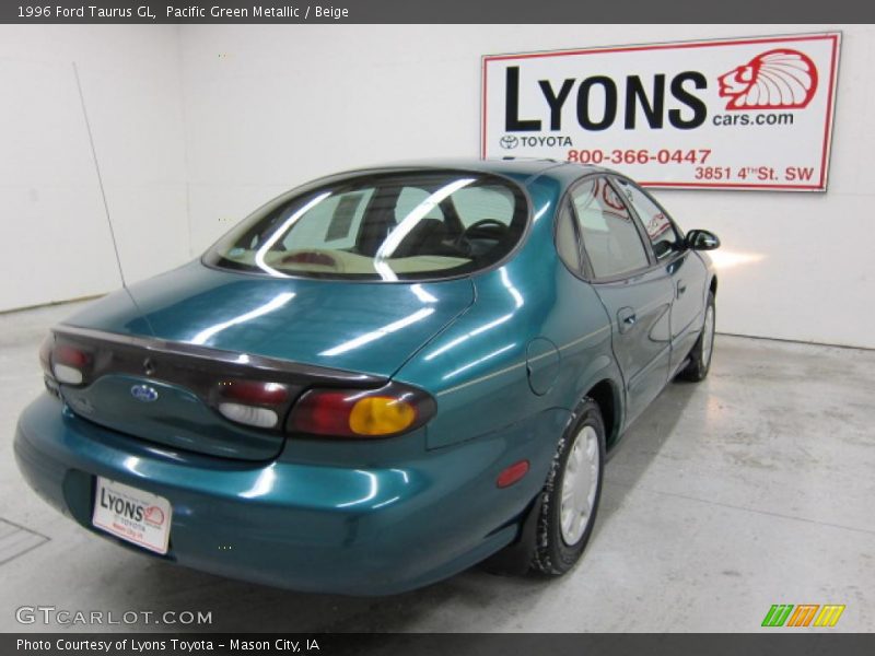 Pacific Green Metallic / Beige 1996 Ford Taurus GL