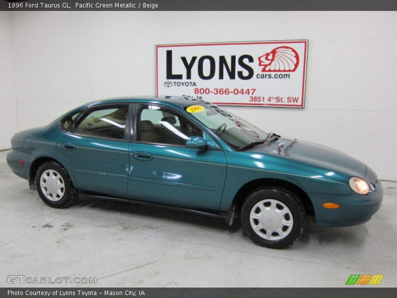 Pacific Green Metallic / Beige 1996 Ford Taurus GL