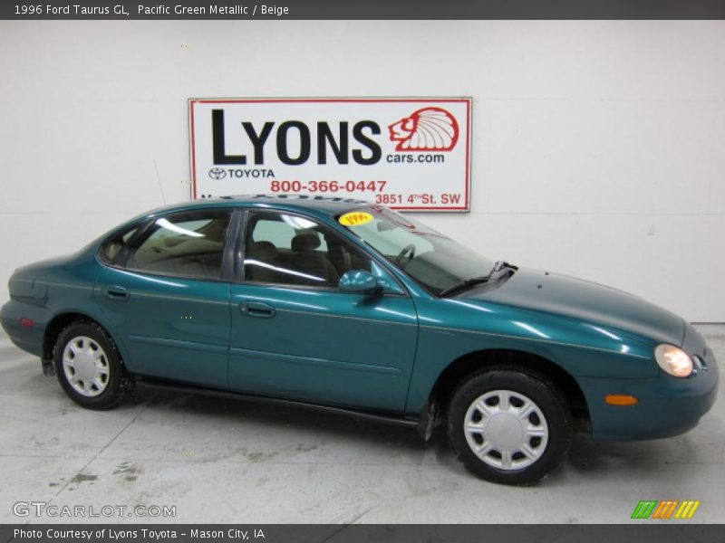 Pacific Green Metallic / Beige 1996 Ford Taurus GL