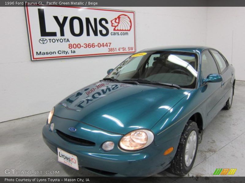 Pacific Green Metallic / Beige 1996 Ford Taurus GL