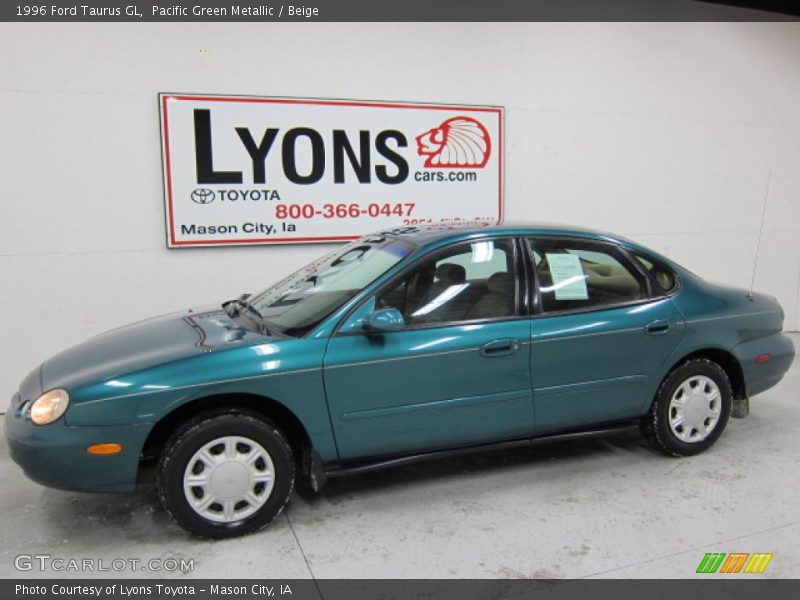 Pacific Green Metallic / Beige 1996 Ford Taurus GL