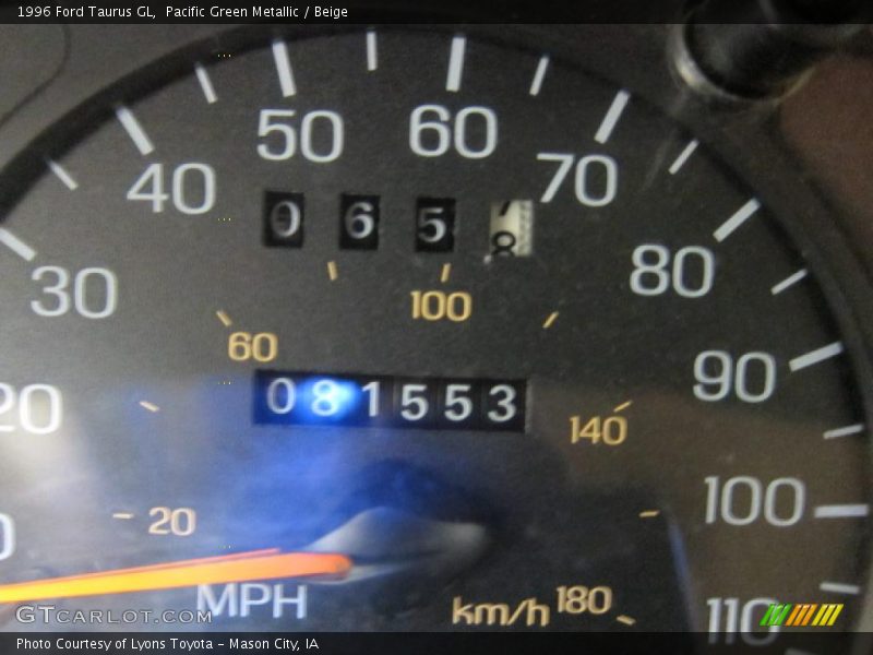 Pacific Green Metallic / Beige 1996 Ford Taurus GL