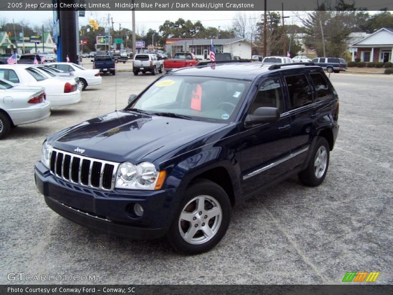 Midnight Blue Pearl / Dark Khaki/Light Graystone 2005 Jeep Grand Cherokee Limited