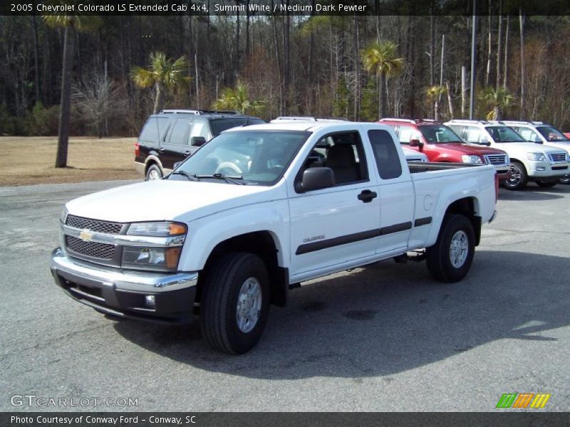 Summit White / Medium Dark Pewter 2005 Chevrolet Colorado LS Extended Cab 4x4