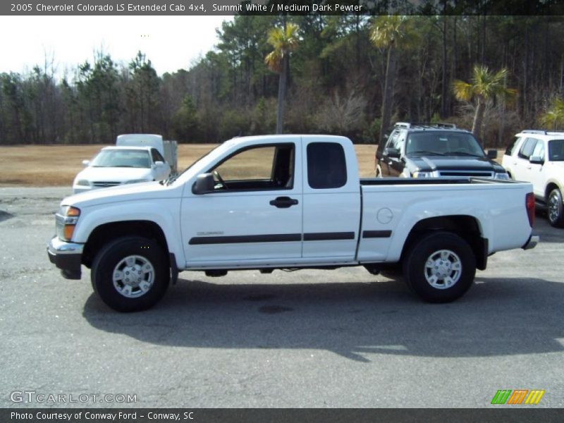 Summit White / Medium Dark Pewter 2005 Chevrolet Colorado LS Extended Cab 4x4