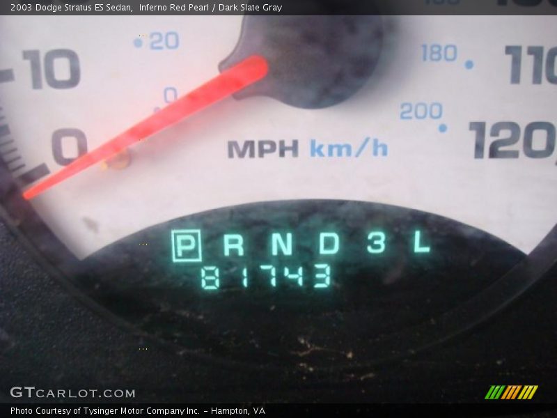 Inferno Red Pearl / Dark Slate Gray 2003 Dodge Stratus ES Sedan