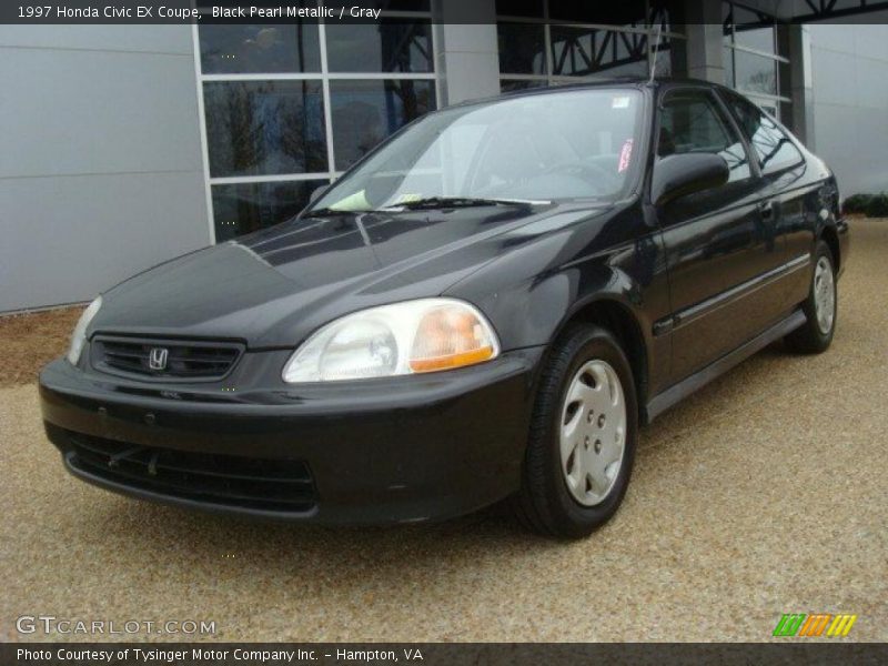 Black Pearl Metallic / Gray 1997 Honda Civic EX Coupe