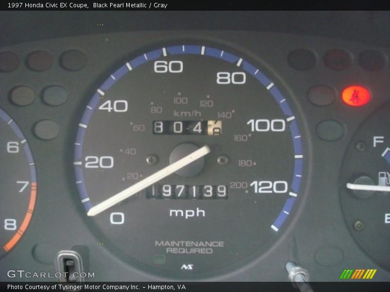 Black Pearl Metallic / Gray 1997 Honda Civic EX Coupe