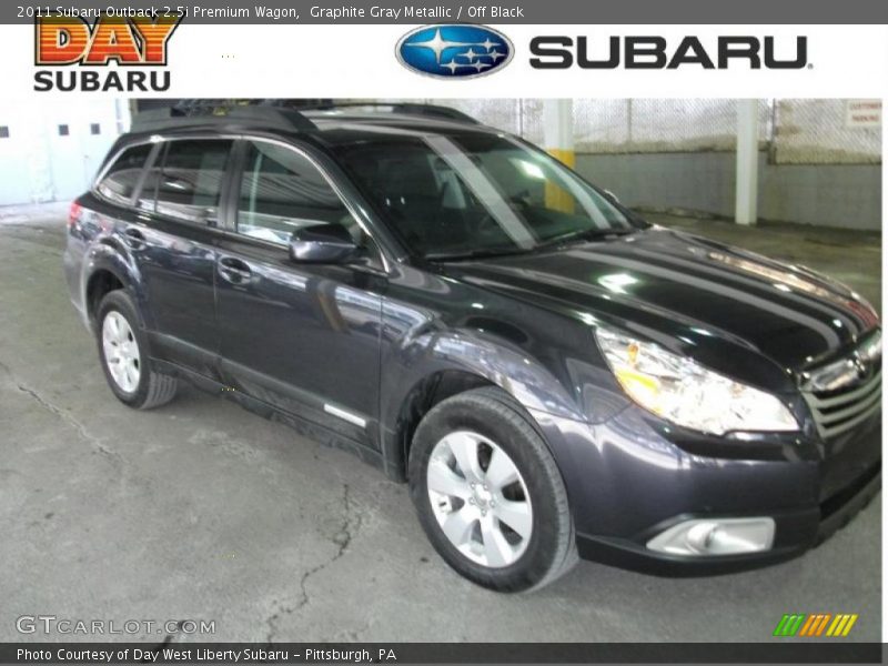 Graphite Gray Metallic / Off Black 2011 Subaru Outback 2.5i Premium Wagon