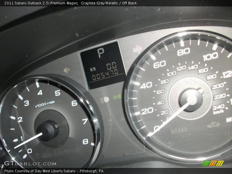 Graphite Gray Metallic / Off Black 2011 Subaru Outback 2.5i Premium Wagon