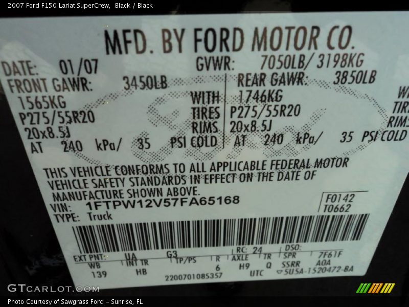 Black / Black 2007 Ford F150 Lariat SuperCrew