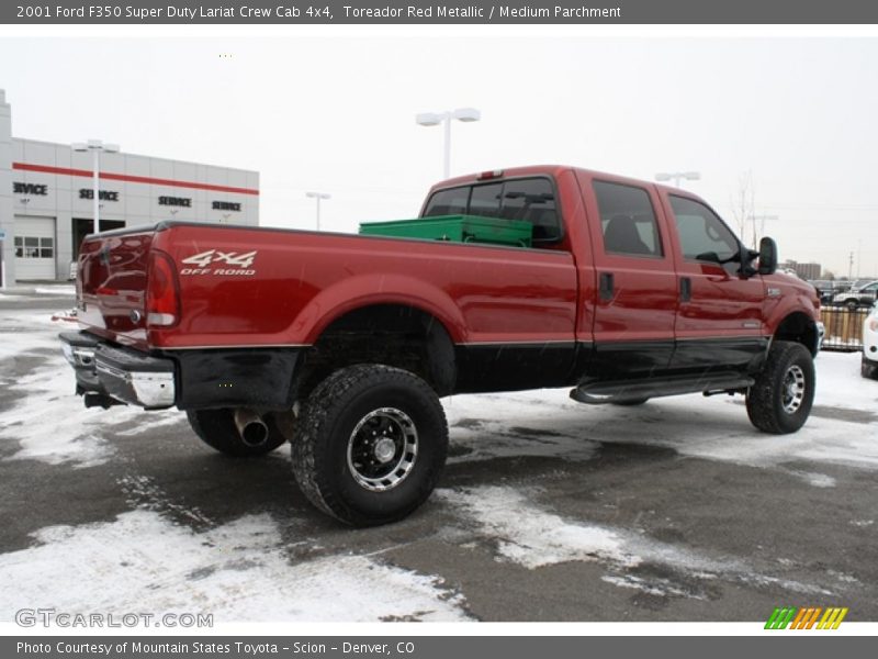 Toreador Red Metallic / Medium Parchment 2001 Ford F350 Super Duty Lariat Crew Cab 4x4