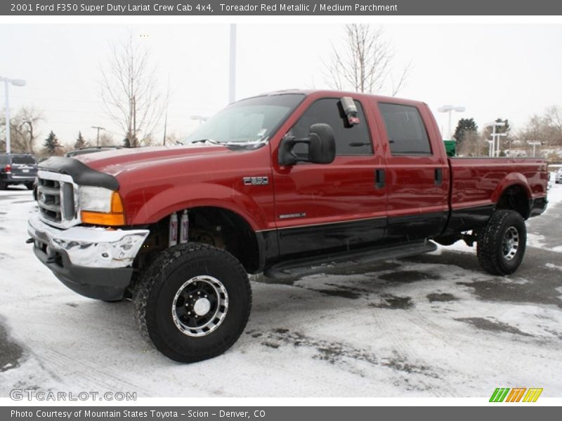 Toreador Red Metallic / Medium Parchment 2001 Ford F350 Super Duty Lariat Crew Cab 4x4