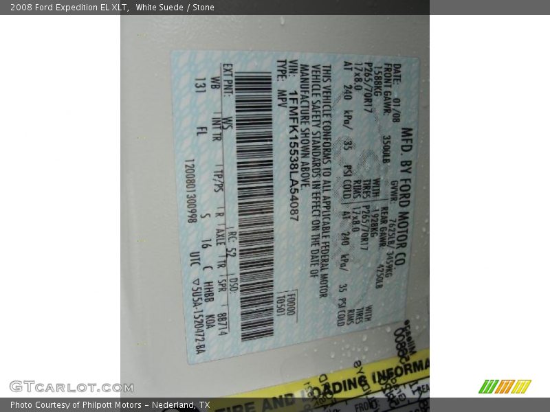 White Suede / Stone 2008 Ford Expedition EL XLT