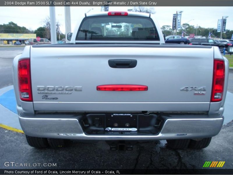 Bright Silver Metallic / Dark Slate Gray 2004 Dodge Ram 3500 SLT Quad Cab 4x4 Dually