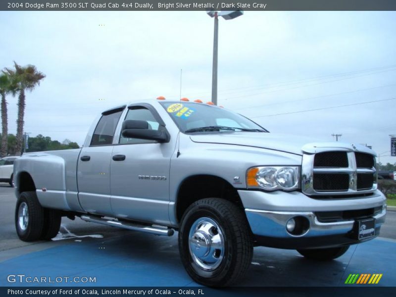 Bright Silver Metallic / Dark Slate Gray 2004 Dodge Ram 3500 SLT Quad Cab 4x4 Dually
