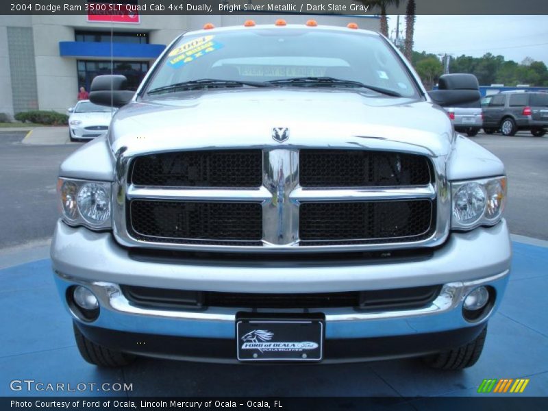 Bright Silver Metallic / Dark Slate Gray 2004 Dodge Ram 3500 SLT Quad Cab 4x4 Dually