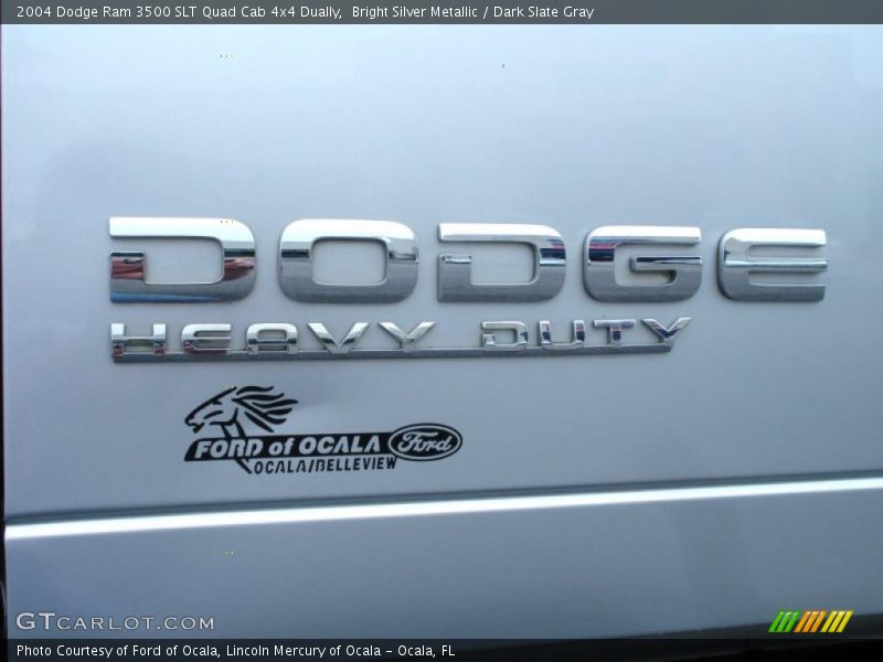 Bright Silver Metallic / Dark Slate Gray 2004 Dodge Ram 3500 SLT Quad Cab 4x4 Dually