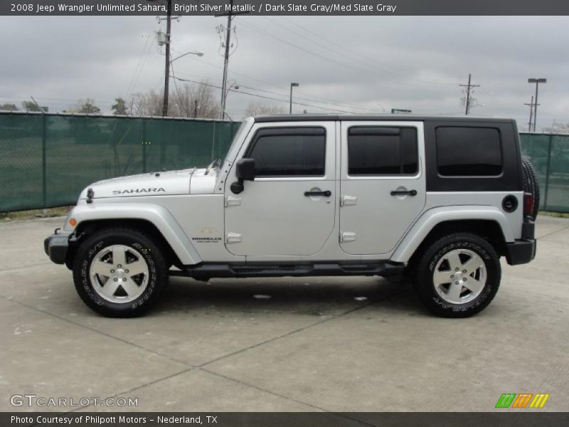 Bright Silver Metallic / Dark Slate Gray/Med Slate Gray 2008 Jeep Wrangler Unlimited Sahara