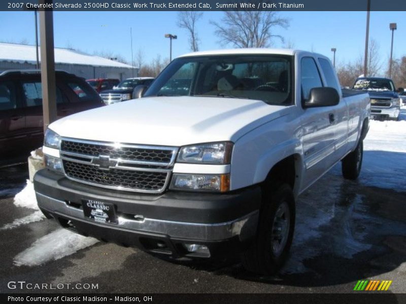Summit White / Dark Titanium 2007 Chevrolet Silverado 2500HD Classic Work Truck Extended Cab