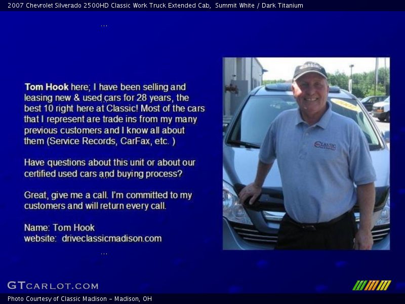 Summit White / Dark Titanium 2007 Chevrolet Silverado 2500HD Classic Work Truck Extended Cab