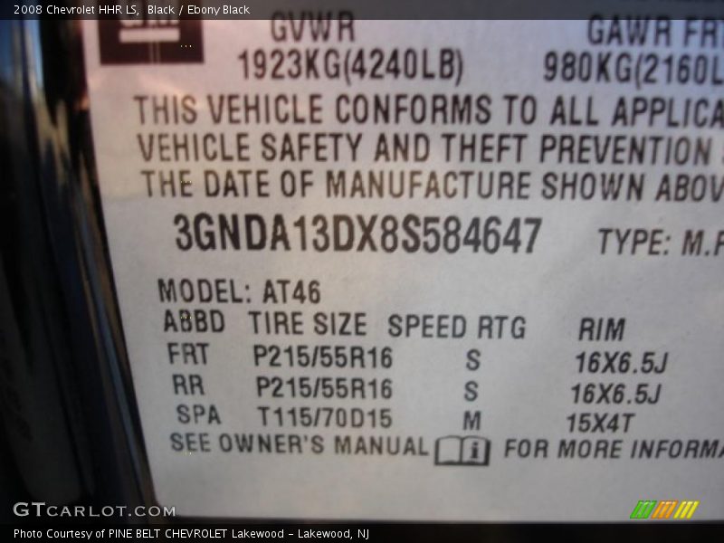 Black / Ebony Black 2008 Chevrolet HHR LS