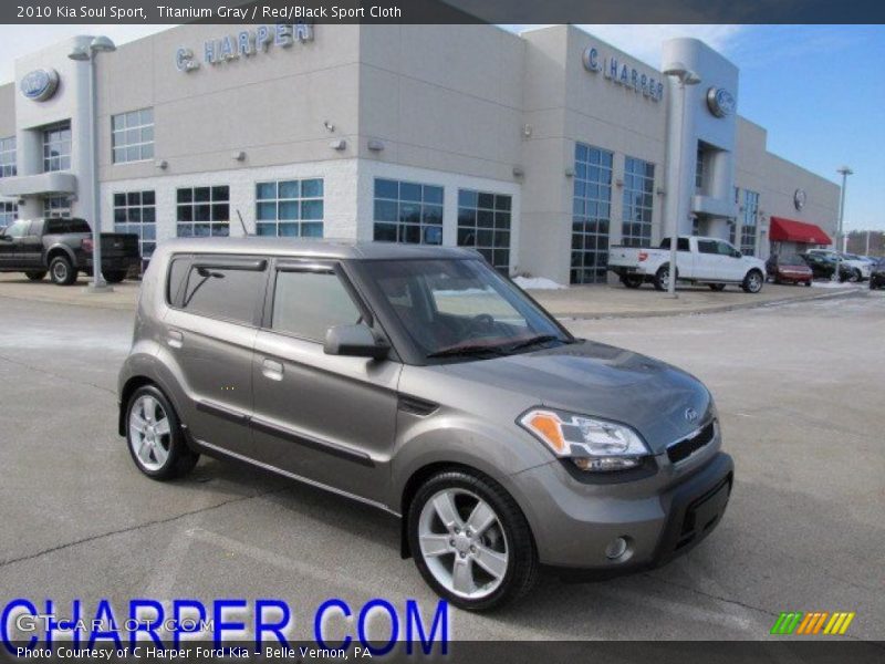Titanium Gray / Red/Black Sport Cloth 2010 Kia Soul Sport
