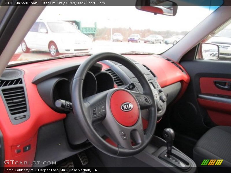 Titanium Gray / Red/Black Sport Cloth 2010 Kia Soul Sport
