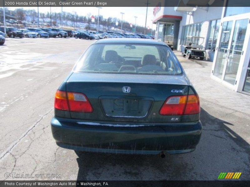 Clover Green Pearl / Beige 2000 Honda Civic EX Sedan