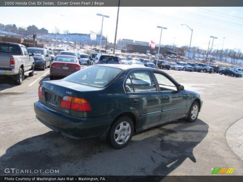 Clover Green Pearl / Beige 2000 Honda Civic EX Sedan