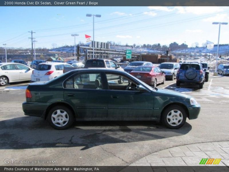 Clover Green Pearl / Beige 2000 Honda Civic EX Sedan