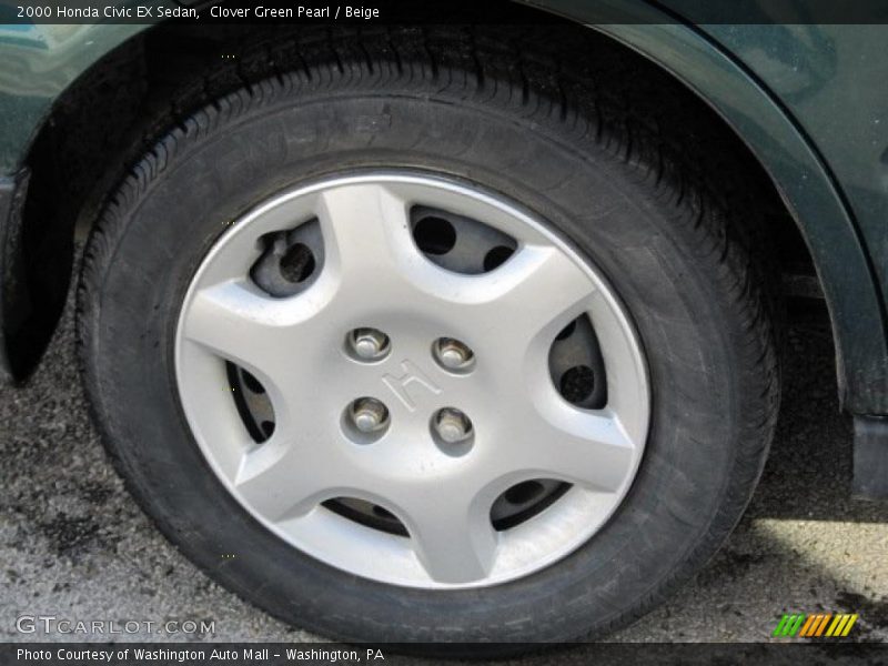 Clover Green Pearl / Beige 2000 Honda Civic EX Sedan